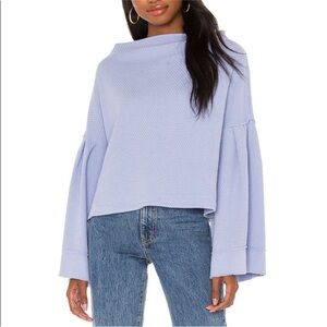 We the Free “Bunny Tee Pullover” in Light Blue, Size Medium